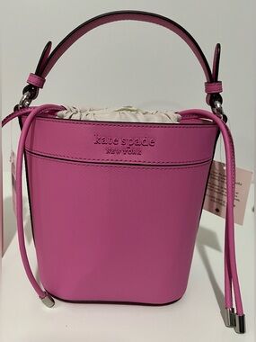 kate spade Pink Saffiano Leather Bucket Crossbody